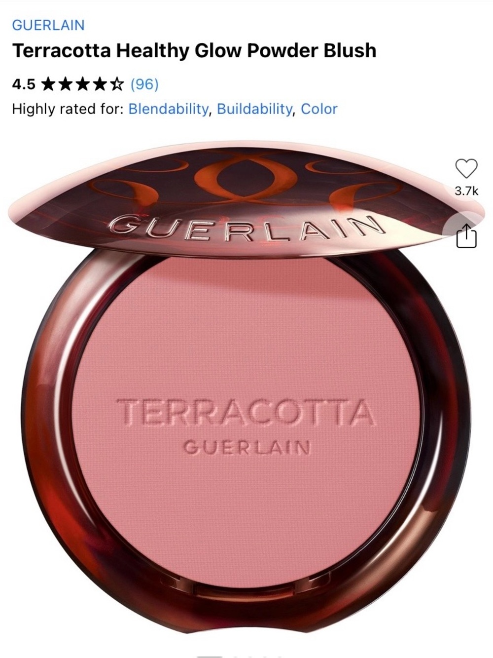 Guerlain Terracotta Healthy Glow Blush in 01 Light Pink